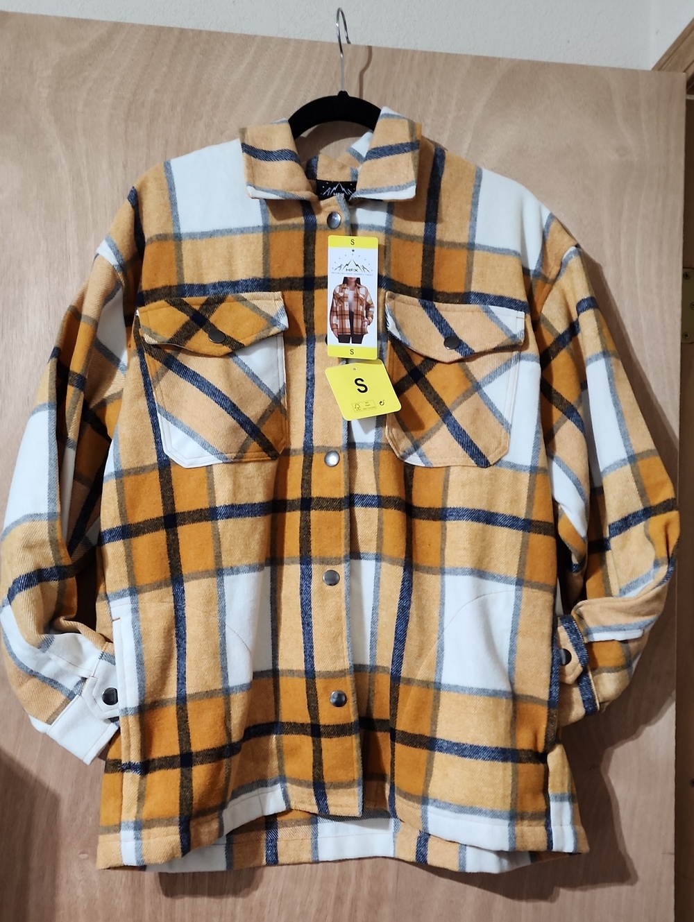 NWT HFX Ladies Shirt Jacket Plaid S!